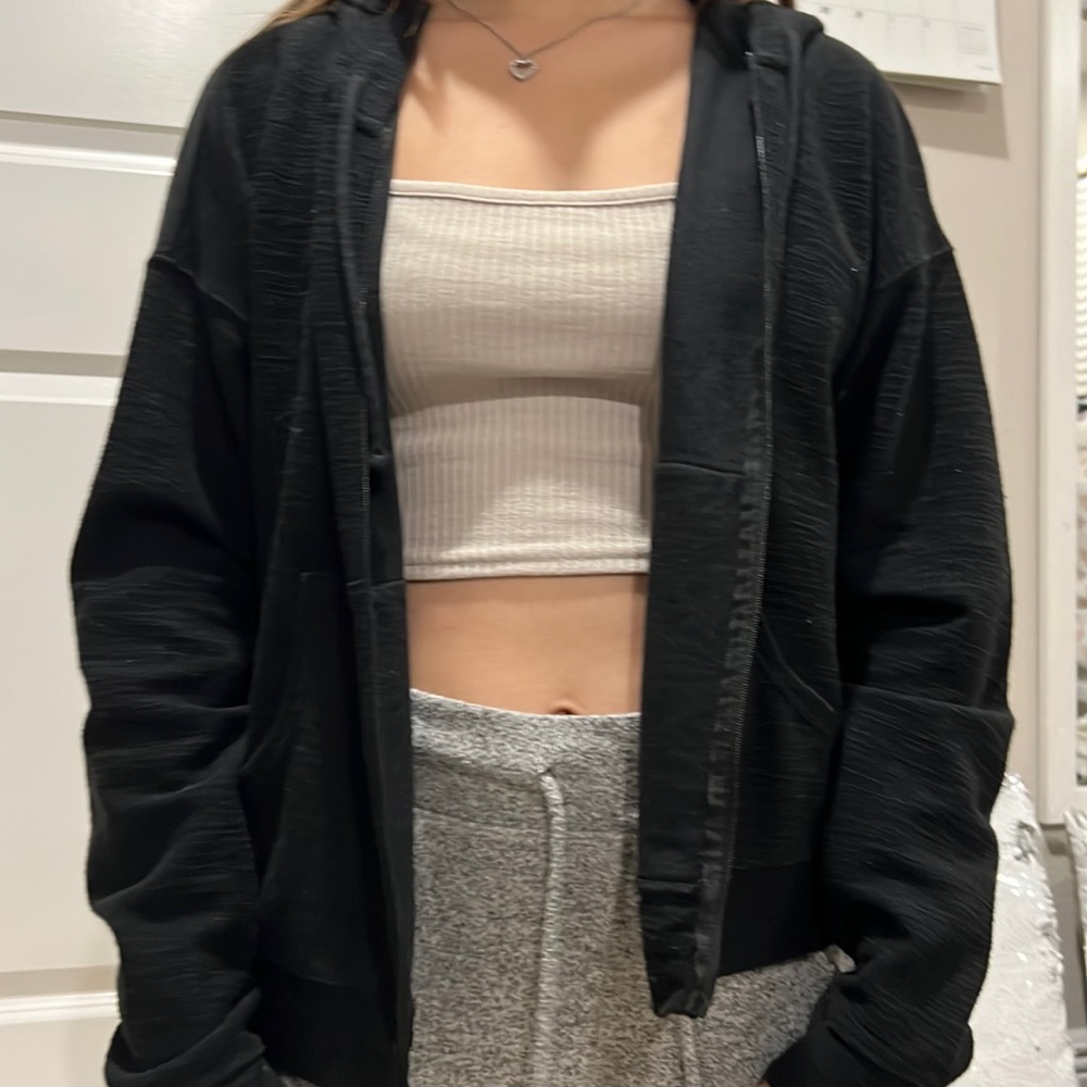 Black zip-up hoodie